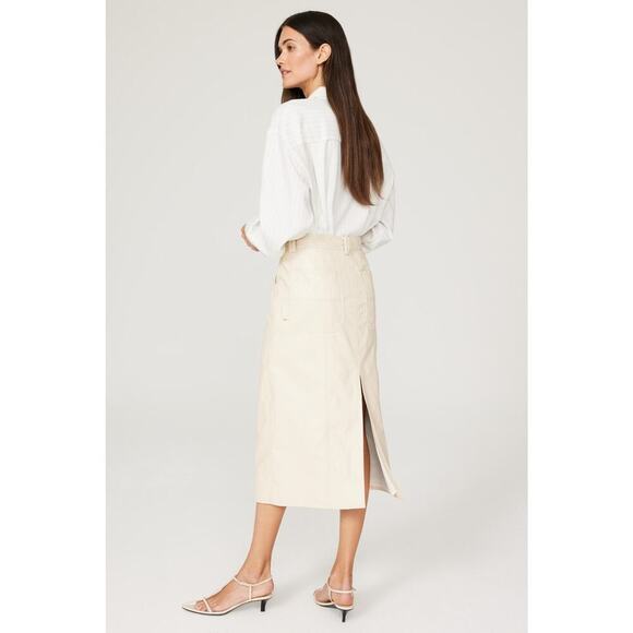 A.L.C Women's Faux Leather Alden Skirt Cream Size 6 - Picture 3 of 12